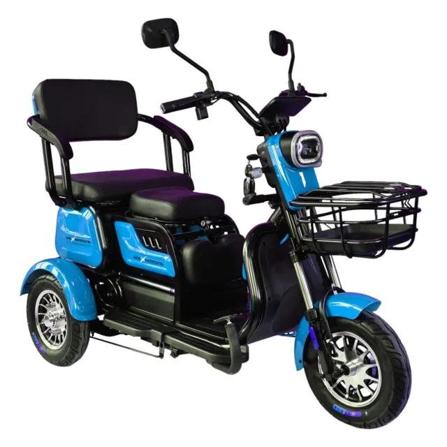 Електрическа триколка триместна Maxmotors X1 1500W, синя 1 Електрическа триколка триместна Maxmotors X1 1500W, синя