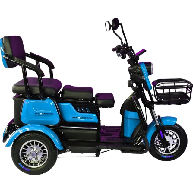 Електрическа триколка триместна Maxmotors X1 1500W, синя 2 Електрическа триколка триместна Maxmotors X1 1500W, синя 1