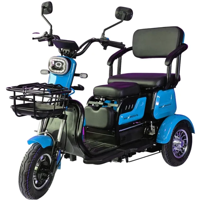 Електрическа триколка триместна Maxmotors X1 1500W, синя 4 Електрическа триколка триместна Maxmotors X1 1500W, синя 3