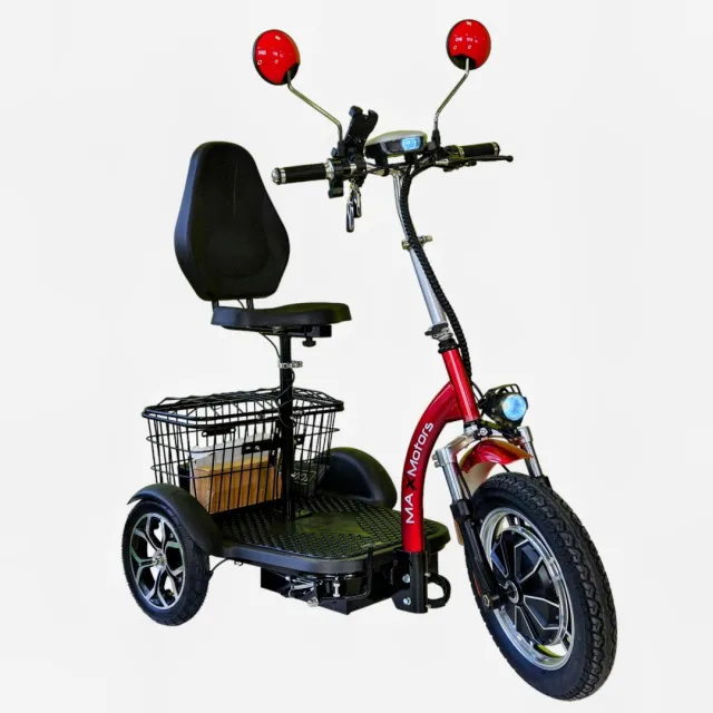 Електрическа триколка MaxMotors 750w модел А3, с предно предаване, червен 1 Електрическа триколка | модел А3 | с предно - MaxMotors