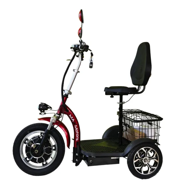 Електрическа триколка MaxMotors 750w модел А3, с предно предаване, червен 5 Електрическа триколка MaxMotors 750w модел А3 с предно предаване червен 4