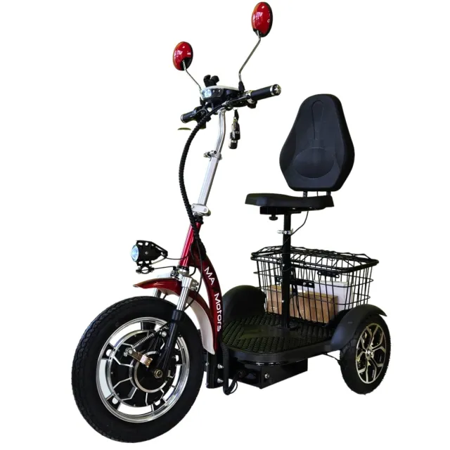 Електрическа триколка MaxMotors 750w модел А3, с предно предаване, червен 6 Електрическа триколка MaxMotors 750w модел А3 с предно предаване червен 5