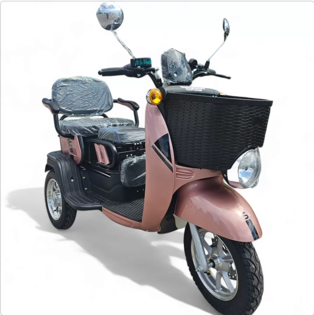 Електрическа триколка X2 - триместна, 1500W, Златиста 2 Електрическа триколка X2 - триместна, 1500W, Златиста - Image 2