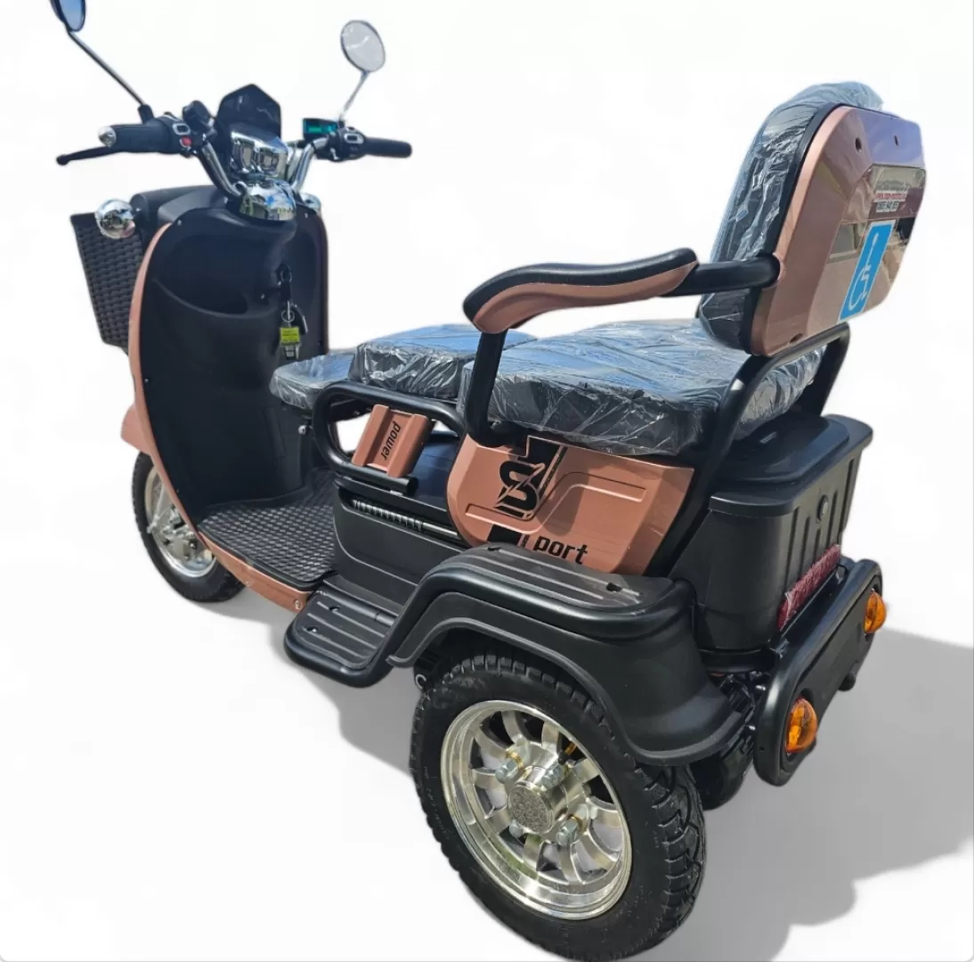 Електрическа триколка X2 - триместна, 1500W, Златиста 10 Електрическа триколка X2 - триместна, 1500W, Златиста - Image 10