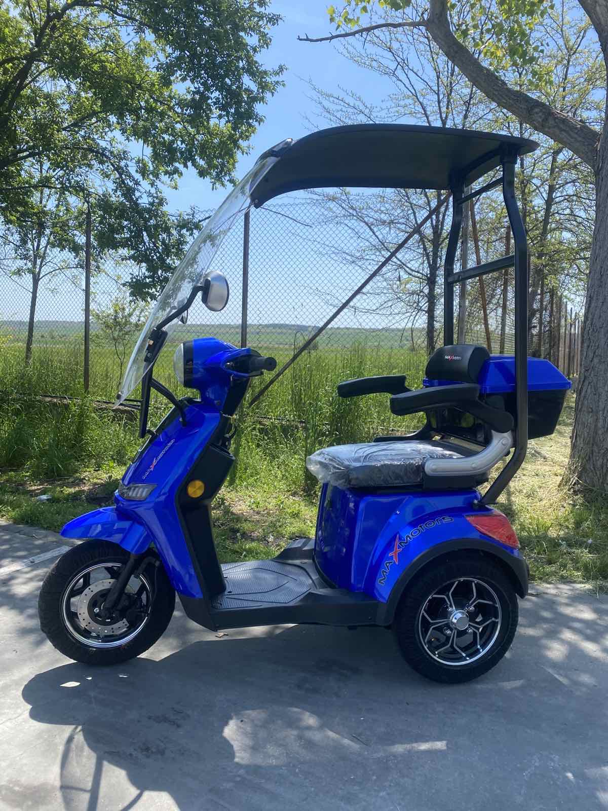 Електрическа триколка MaxMotors FM1 Lux Blue с покрив1500W 3 Електрическа триколка MaxMotors FM1 Lux Blue с покрив1500W - Image 3